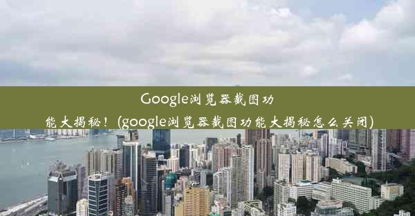 Google浏览器截图功能大揭秘！(google浏览器截图功能大揭秘怎么关闭)