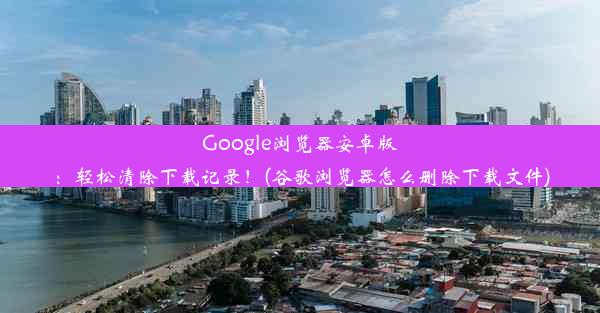 Google浏览器安卓版：轻松清除下载记录！(谷歌浏览器怎么删除下载文件)