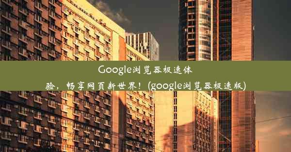 Google浏览器极速体验，畅享网页新世界！(google浏览器极速版)