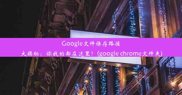 Google文件保存路径大揭秘：你找的都在这里！(google chrome文件夹)