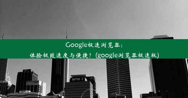 Google极速浏览器：体验极致速度与便捷！(google浏览器极速版)