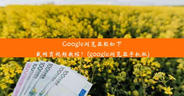 Google浏览器轻松下载网页视频教程！(google浏览器手机版)