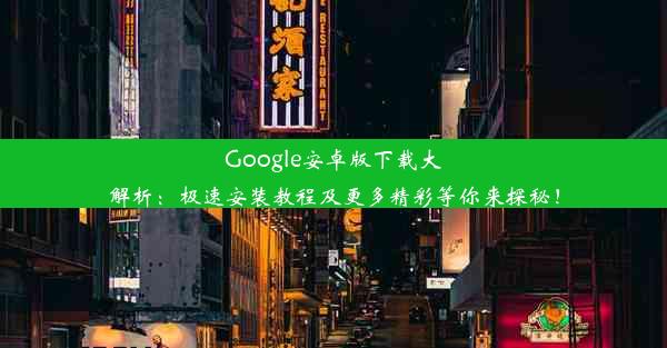 Google安卓版下载大解析：极速安装教程及更多精彩等你来探秘！