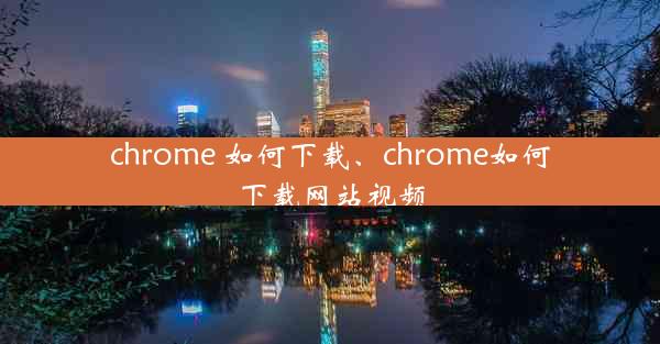 chrome 如何下载、chrome如何下载网站视频