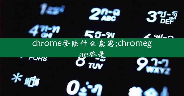 chrome登陆什么意思;chromegae登录