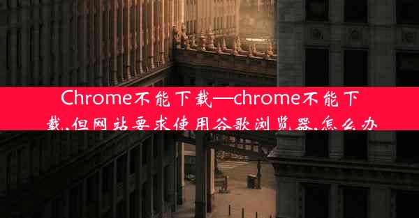 Chrome不能下载—chrome不能下载,但网站要求使用谷歌浏览器,怎么办