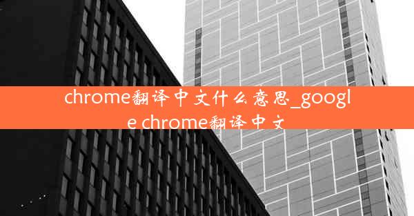 chrome翻译中文什么意思_google chrome翻译中文